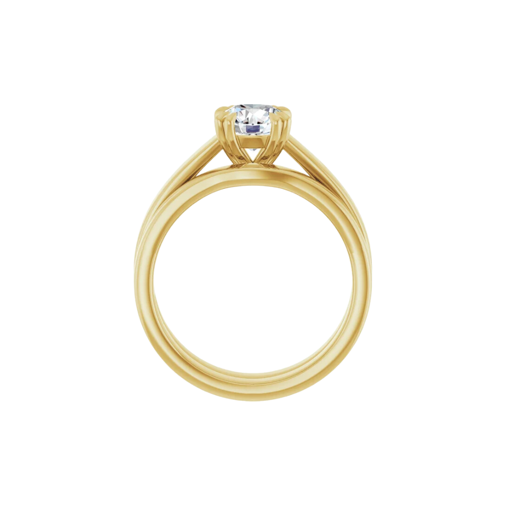 Wide-Band Round Solitaire Engagement Ring