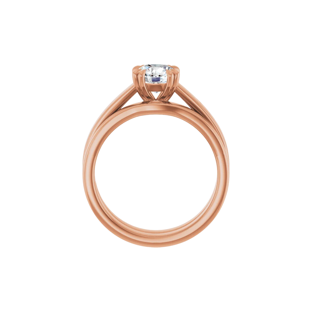 Wide-Band Round Solitaire Engagement Ring