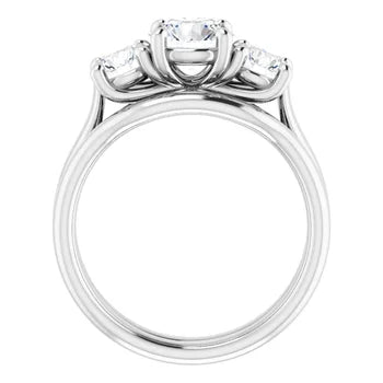 Classic Three-Stone Diamond Engagement Ring Setting