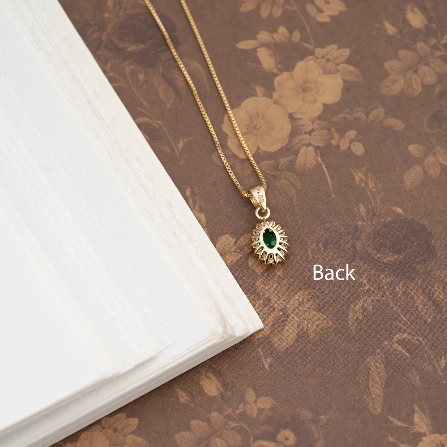 Timeless Emerald Halo Pendant