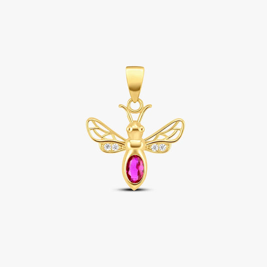 Ruby Blossom Bee Pendant