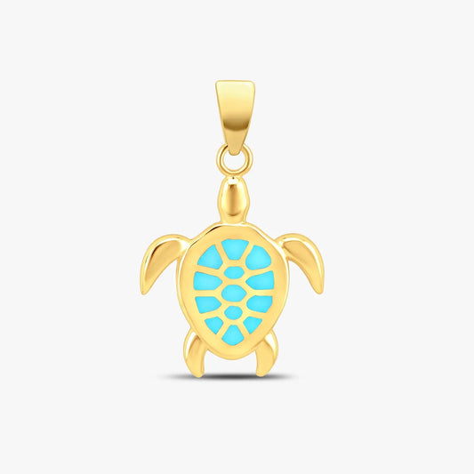 Aqua Shield Turtle Pendant