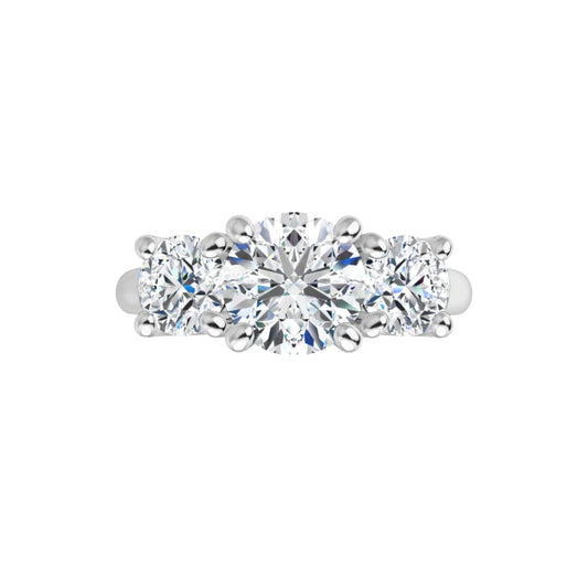 Classic Three-Stone Diamond Engagement Ring Setting